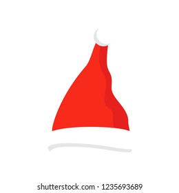 Santa Claus red hat isolated. Santa Christmas hat decoration. vector illustration in flat style. Vector illustration.