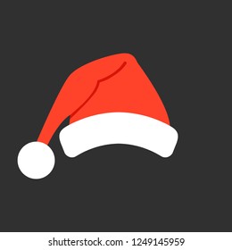 Santa Claus red hat isolated. Santa Christmas hat decoration. vector illustration in flat style.