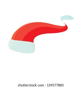 Santa Claus red hat isolated on white background. Vector illustration