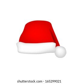 Santa Claus red hat isolated on white background. Vector