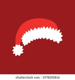 Santa Claus red hat isolated. Santa Christmas hat decoration. vector illustration in flat style.