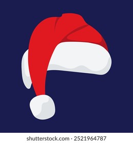 Santa Claus red hat isolated. Santa Christmas hat decoration. vector illustration in flat style