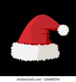 Santa Claus red hat isolated. Santa Christmas hat decoration. vector illustration in flat style.
