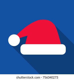 Santa Claus red hat isolated. Santa Christmas hat decoration. vector illustration in flat style.