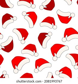 Santa Claus red hat pattern