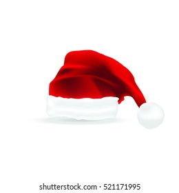 Santa Claus red hat silhouette vector illustration isolated on background. Happy New Year symbol decoration. Merry Christmas clothes holiday elements