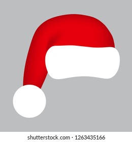 Santa Claus red hat, vector illustration.
