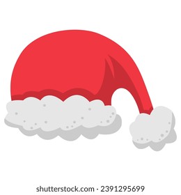 Santa Claus Red Hat Vector Flat Design Illustration