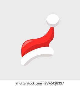 Santa Claus Red Hat. Vector Isolated Stock Illustration. In hand-drawn style.
One single object, front view. Clipart element for design, collages and decoration.