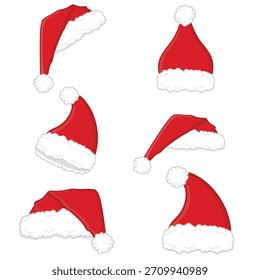 Santa Claus Ilustración vectorial de sombrero rojo. elemento de Navidad de dibujos animados