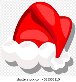 Santa Claus Red Hat Vector Isolated On A Transparent Background.