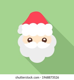 Santa Claus with red hat and white beard cartoon icon. Simple flat vector clip art illustration design. Christmas holiday season sign symbol.