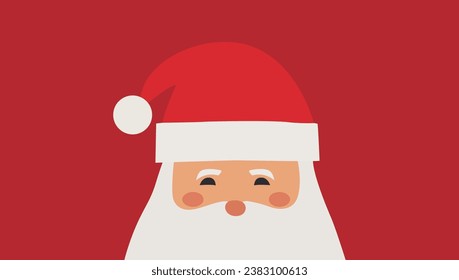 santa claus with red hat and white beard vector illustration design