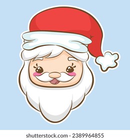 Santa Claus with a red hat and white beard.
