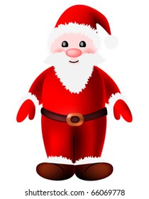 Santa Claus in red isolated on white