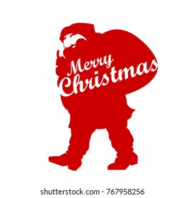 santa claus red silhouette, merry chistmas