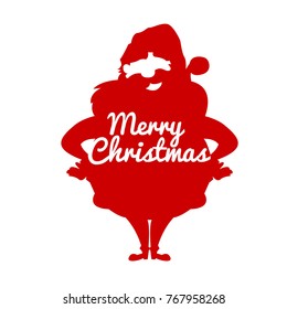 santa claus red silhouette, merry chistmas