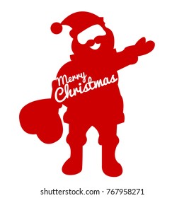 santa claus red silhouette, merry chistmas