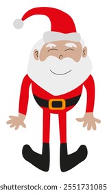 santa claus in a red suit and hat with a smile, christmas symbol, icon, avatar, isolated vector drawing