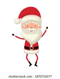 santa claus with a red suit on white background vector illustration design