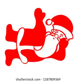 Santa Claus. Red vector cartoon.