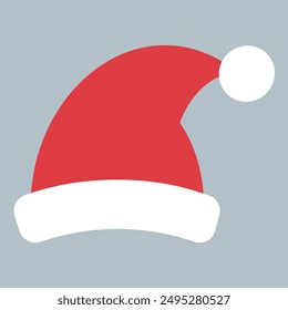 Santa claus  red and white hat logo vector icon