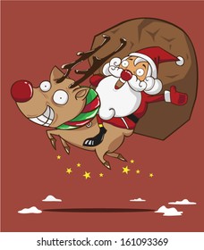 Santa claus and reindeer