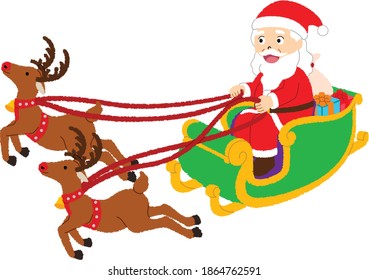 A Santa Claus and reindeer