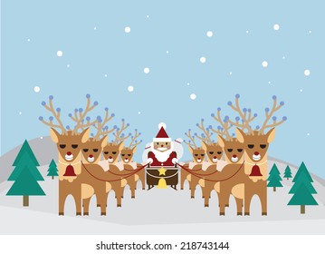 Santa Claus and reindeer 