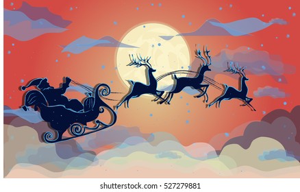 Santa Claus with reindeer