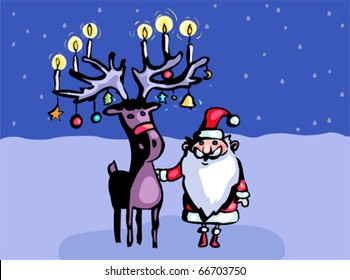 Santa Claus and Reindeer