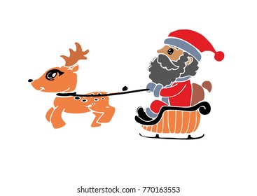 Santa Claus with reindeer