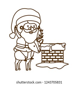 santa claus with reindeer avatar character