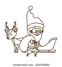 santa claus with reindeer avatar character
