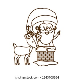 santa claus with reindeer avatar character