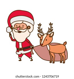 santa claus with reindeer avatar character