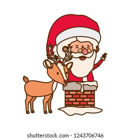 santa claus with reindeer avatar character