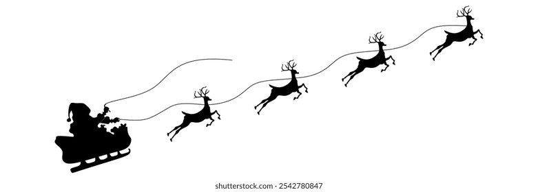 santa claus reindeer backgraound with christmas