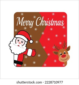 Santa Claus and Reindeer celebrate christmas vector art