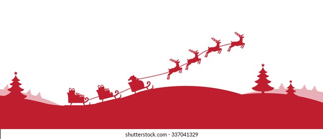 Similar Images, Stock Photos & Vectors of santa sleigh reindeer red ...