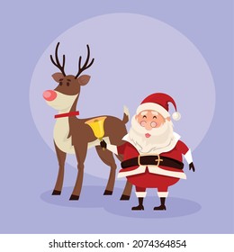 santa claus and reindeer christmas celebration