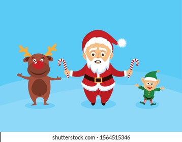 Santa Claus Elf Rudolph Stock Vector (Royalty Free) 20709784