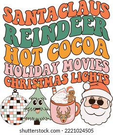 Santa Claus Reindeer Hot Cocoa Vector