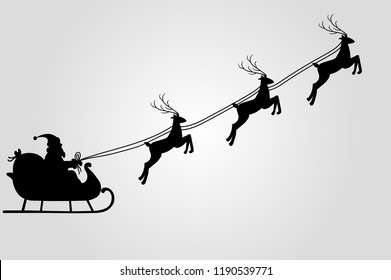 Santa Claus with reindeer isolated on white background. Vector Illustration.