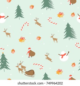 santa claus and reindeer seamless pattern, chirstmas concept