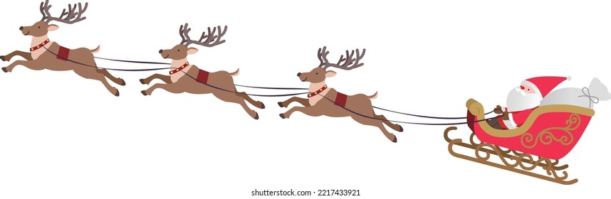 Santa Claus in a reindeer sleigh