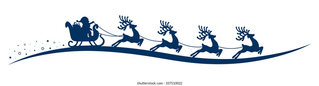 santa claus reindeer sleigh isolated background