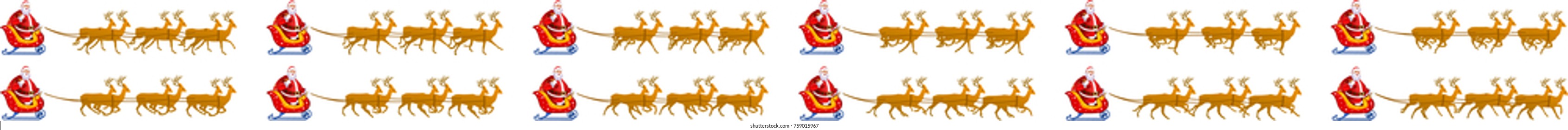 Santa Claus with reindeer sprite sheet