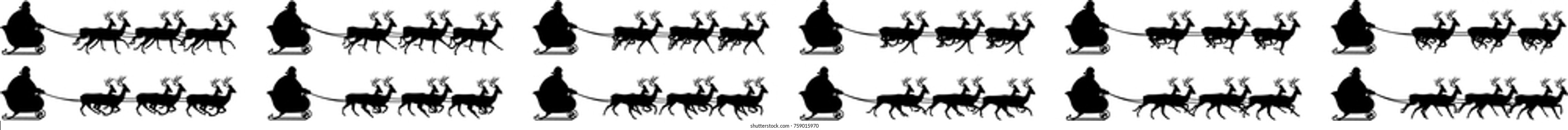 Santa Claus and Reindeer sprite sheet