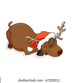 Santa Claus reindeer vector composition